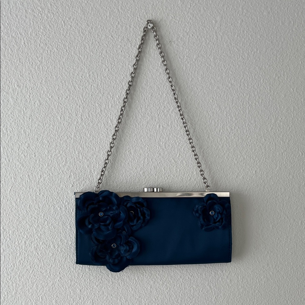 American Eagle Outfitters Dark Blue Floral Clutch